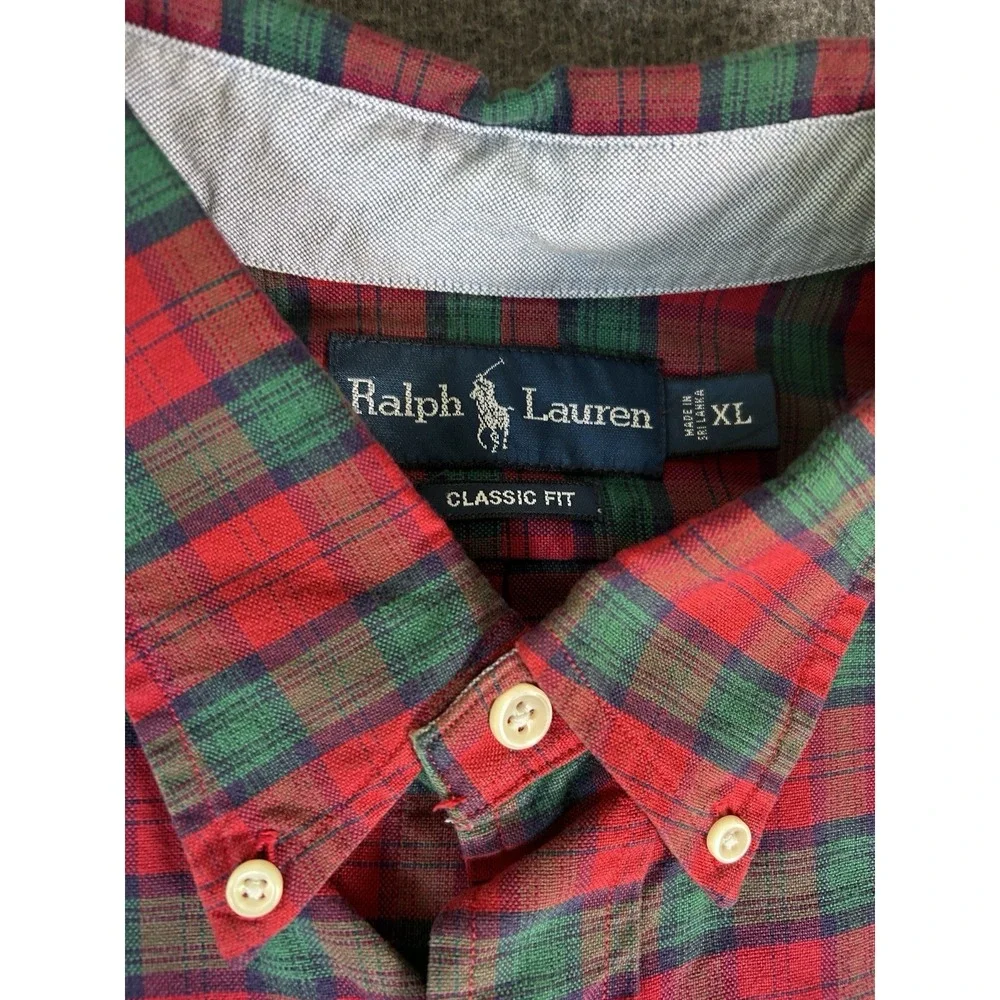 Polo Ralph Lauren Shirt Xl Multi Plaid Multi Color Classic Fit Long Sleeve‎